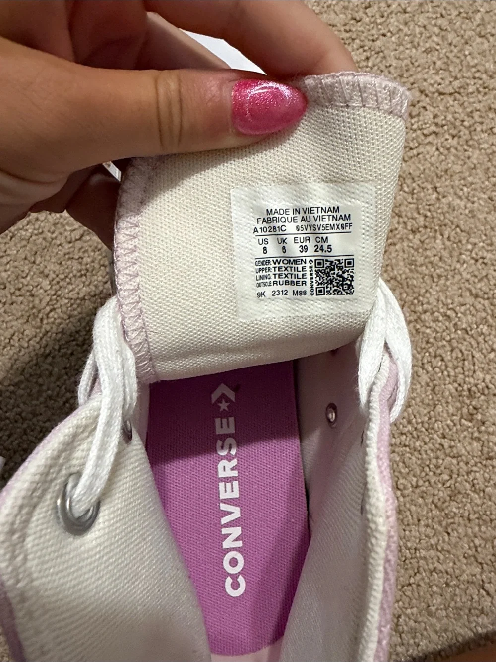 Converse Pink High-Top Women’s Floral Detail Sneakers